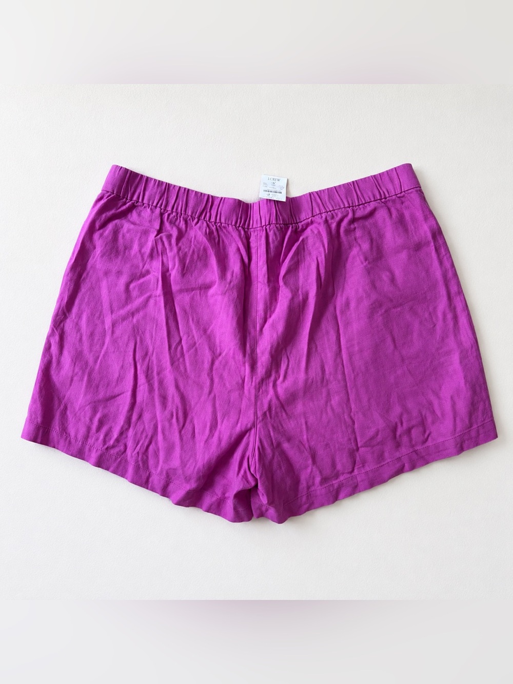 J.Crew Linen Blend Pull On Shorts XL Pink Elastic Waist Casual Summer NWT Barbie - Picture 2 of 6